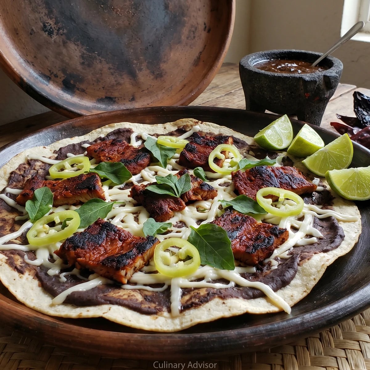 Tlayuda con Cecina Enchilada
