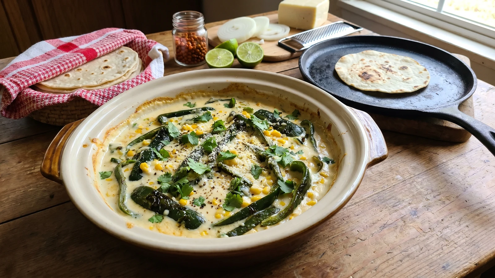 Rajas con Crema Sinaloenses