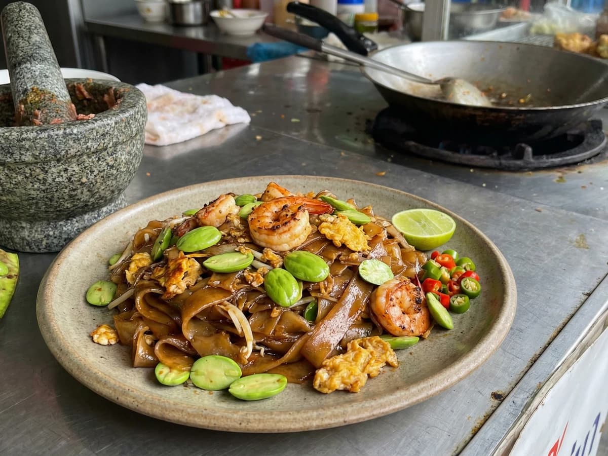 Stink Bean Noodle Stir-Fry (Kuay Tiew Pad Sataw) - Chef Fai