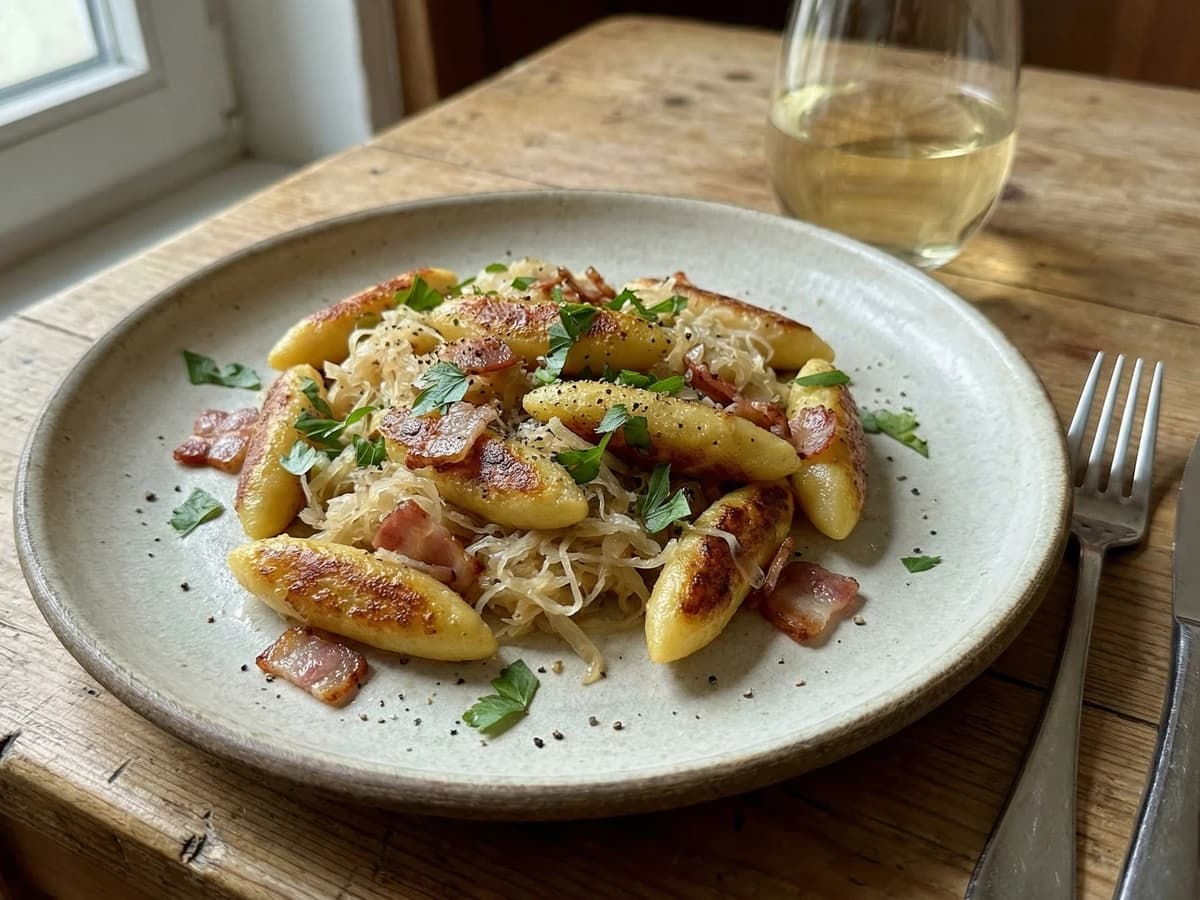 Schupfnudeln mit Sauerkraut und Speck - Chef Elsa