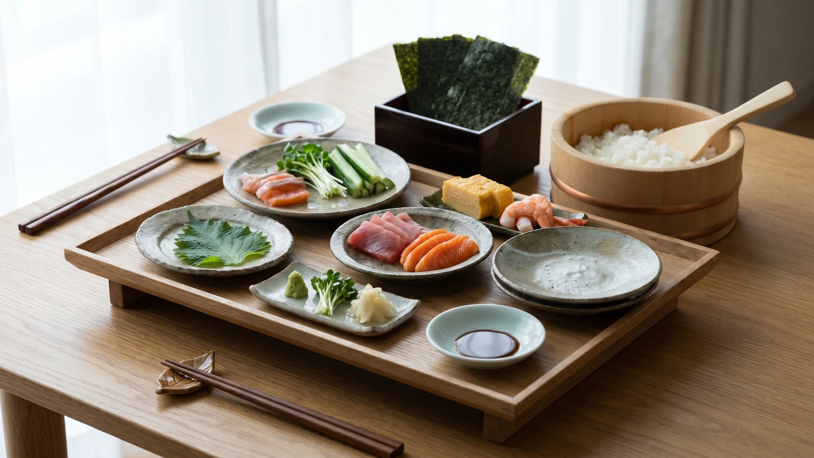 Temaki-zushi (手巻き寿司, hand-roll night)