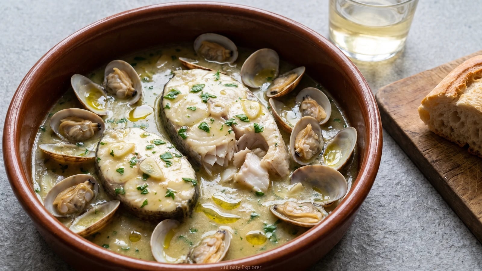 Merluza en Salsa Verde con Almejas