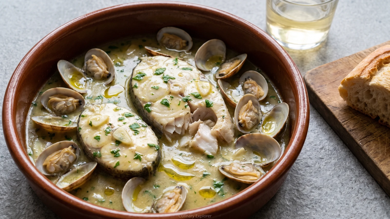 Merluza en Salsa Verde con Almejas