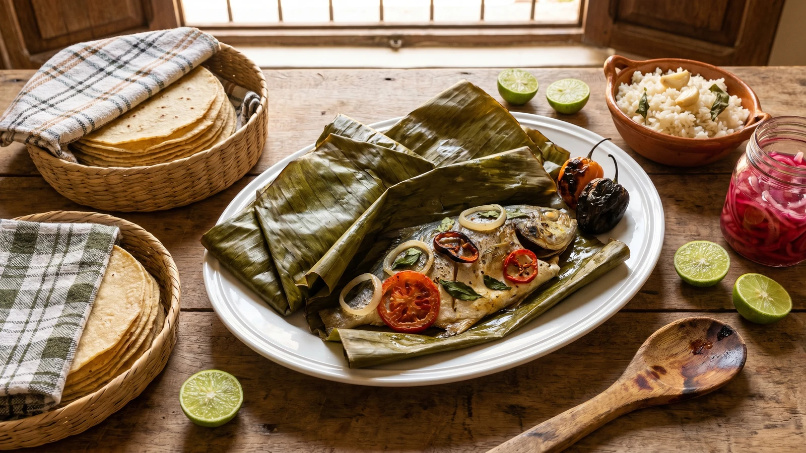 Pámpano en Hoja Santa