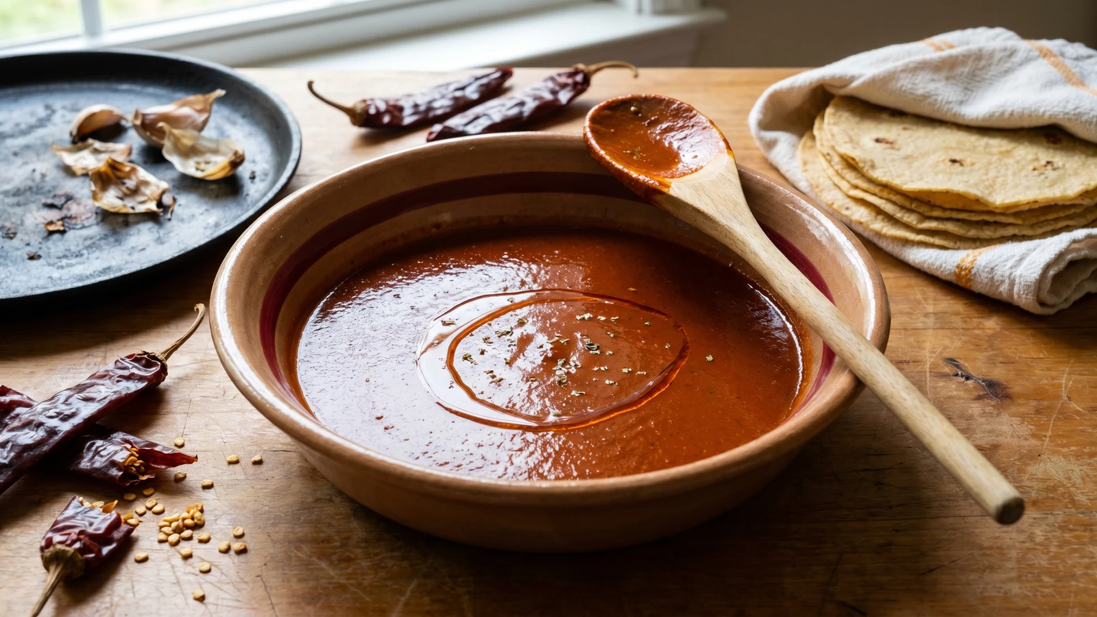Salsa para Enchiladas Queretanas (Guajillo y Comino)