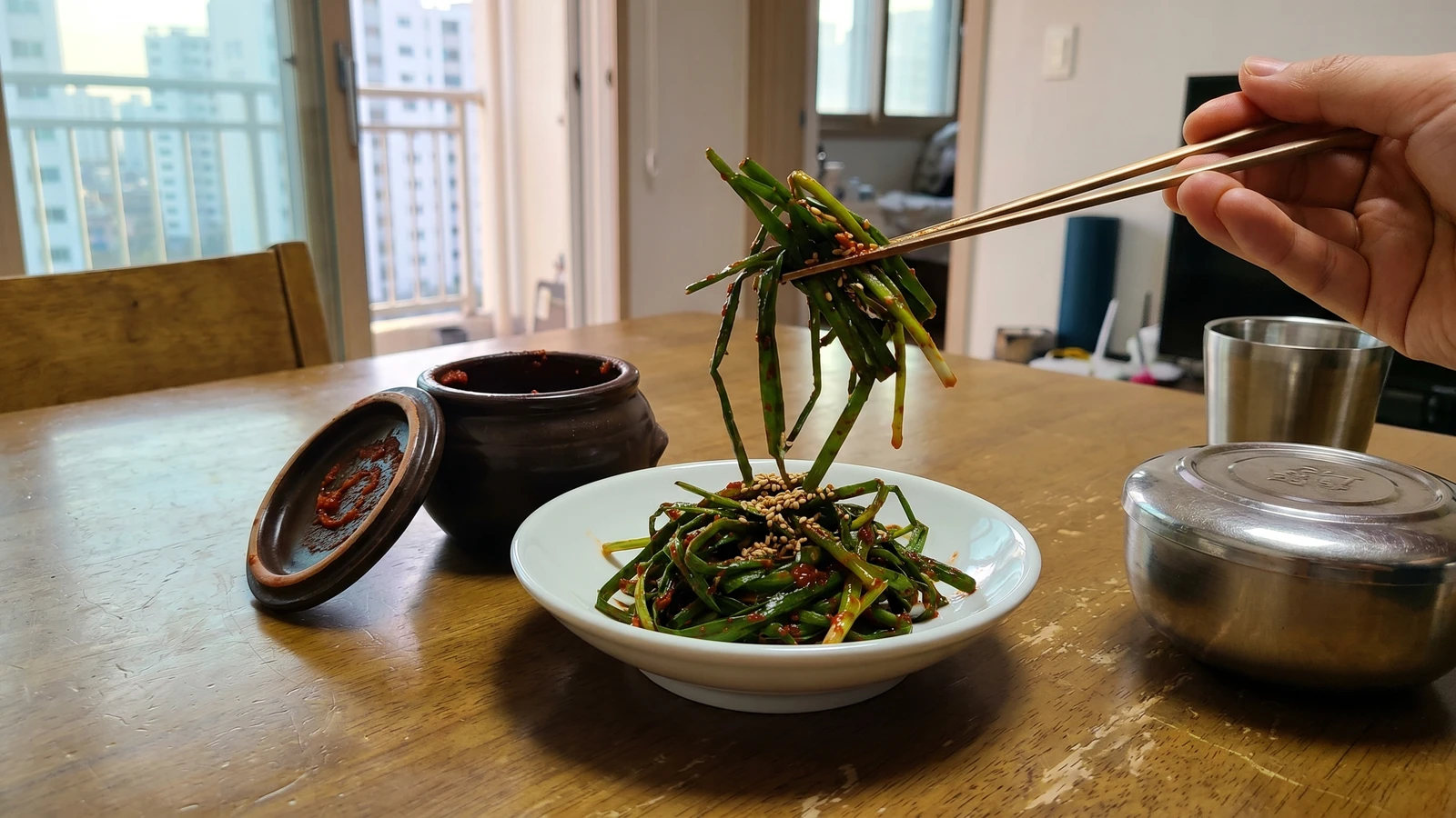Buchu-kimchi (Garlic Chive Kimchi)