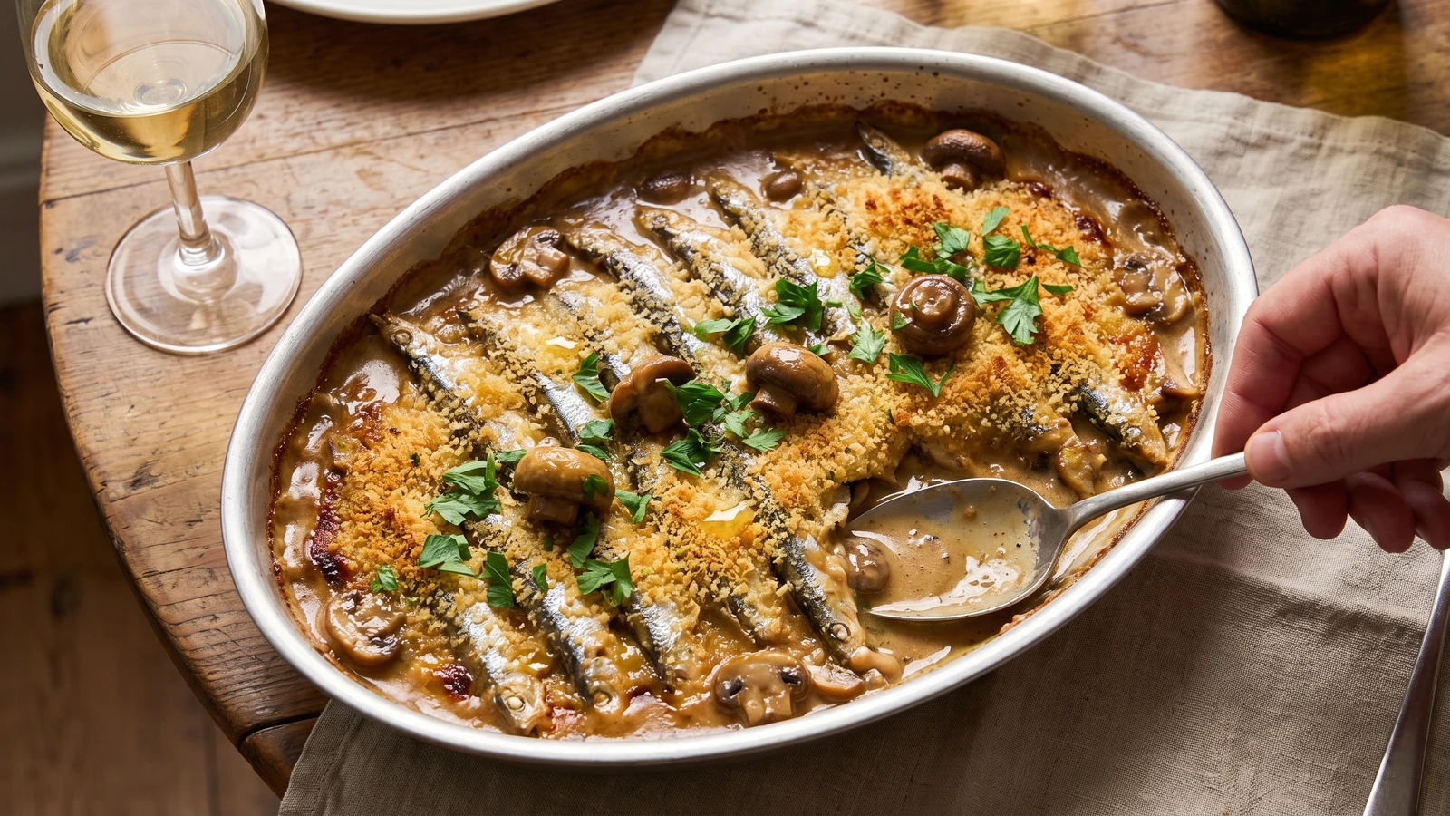 Éperlans au Gratin