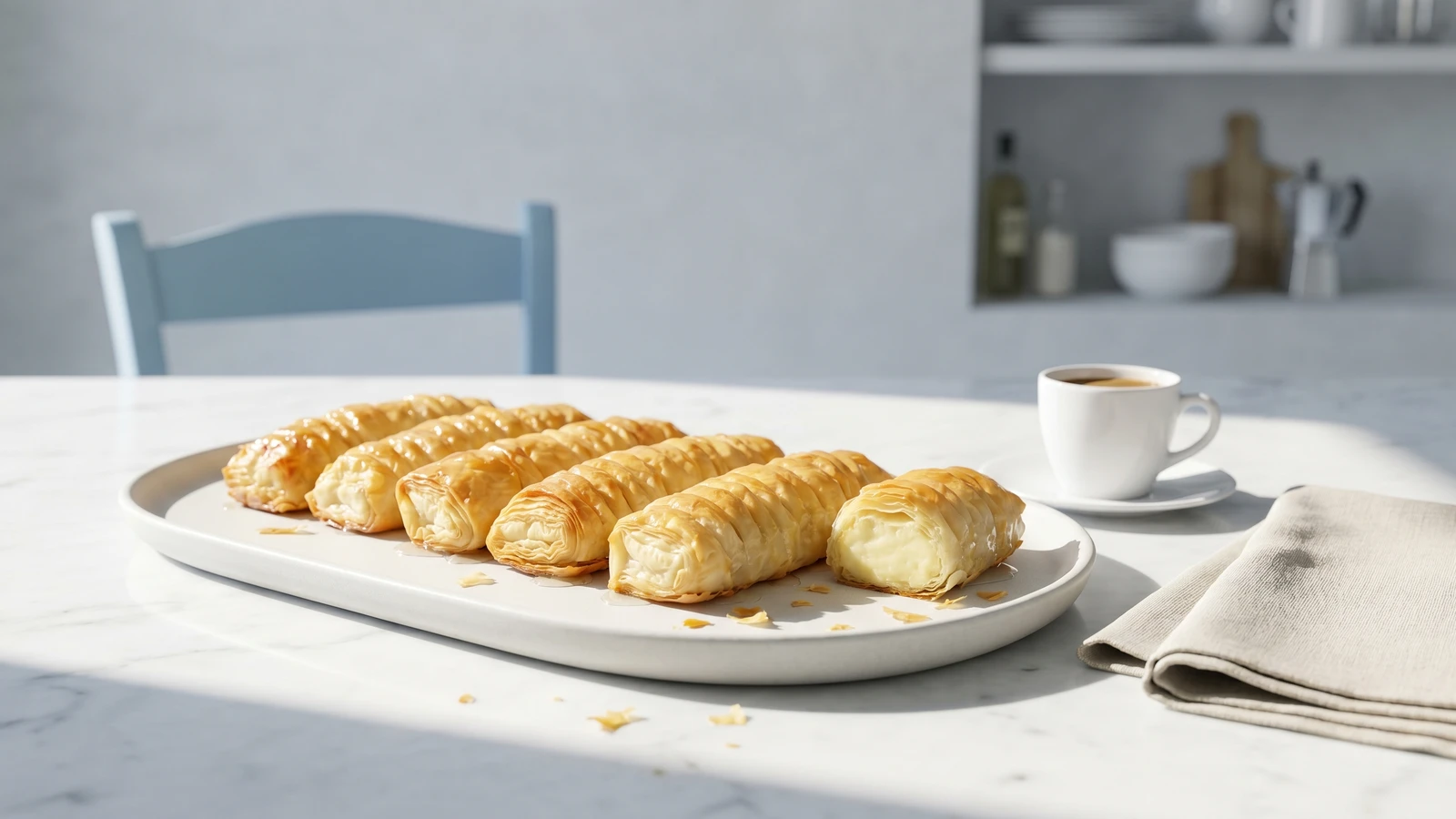 Macedonian Custard Flogeres (Φλογέρες με Κρέμα)