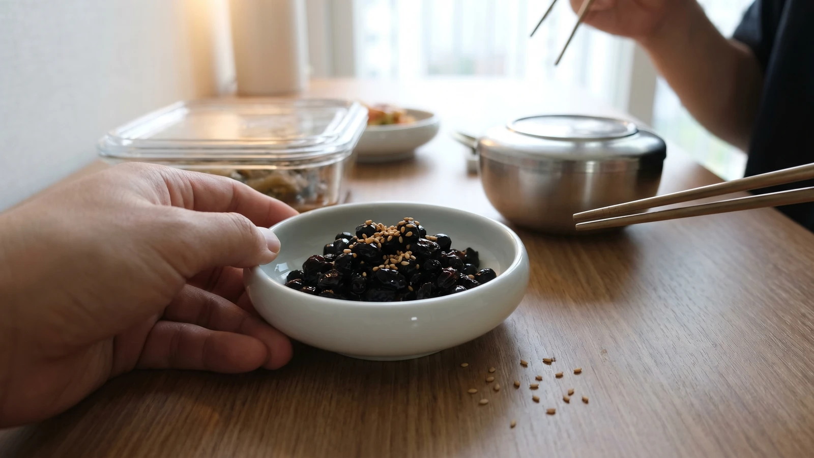Kongjaban (콩자반, Sweet Soy-Braised Black Beans)