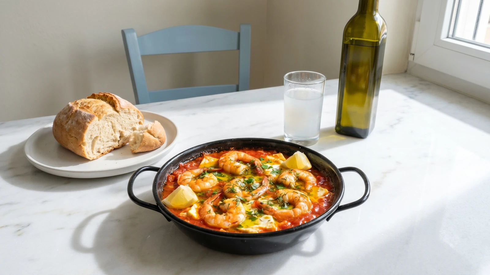 Thessaloniki Harbour Garides Saganaki (Γαρίδες Σαγανάκι)