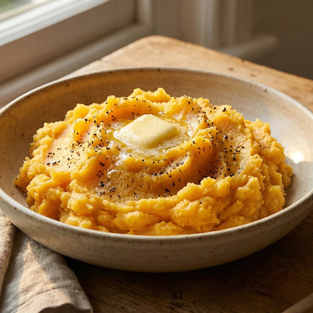 Mashed Swede with Butter and Black Pepper