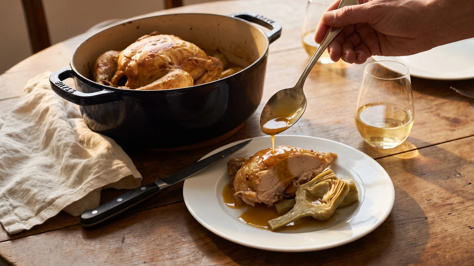 Poulet de Grains aux Fonds d’Artichauts