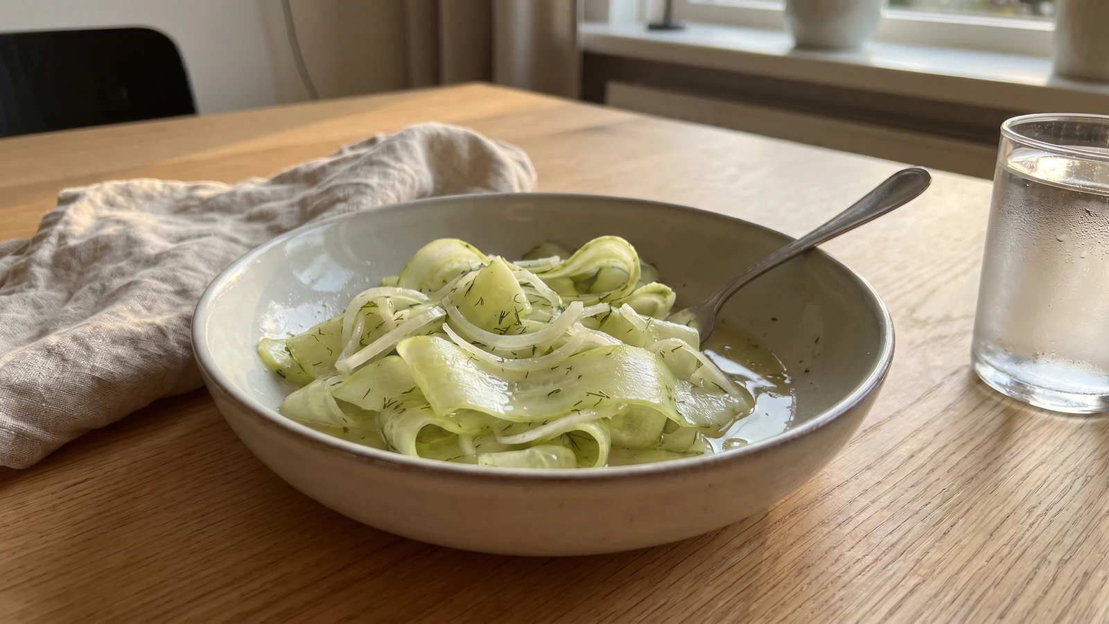 Ouderwetse Komkommersalade