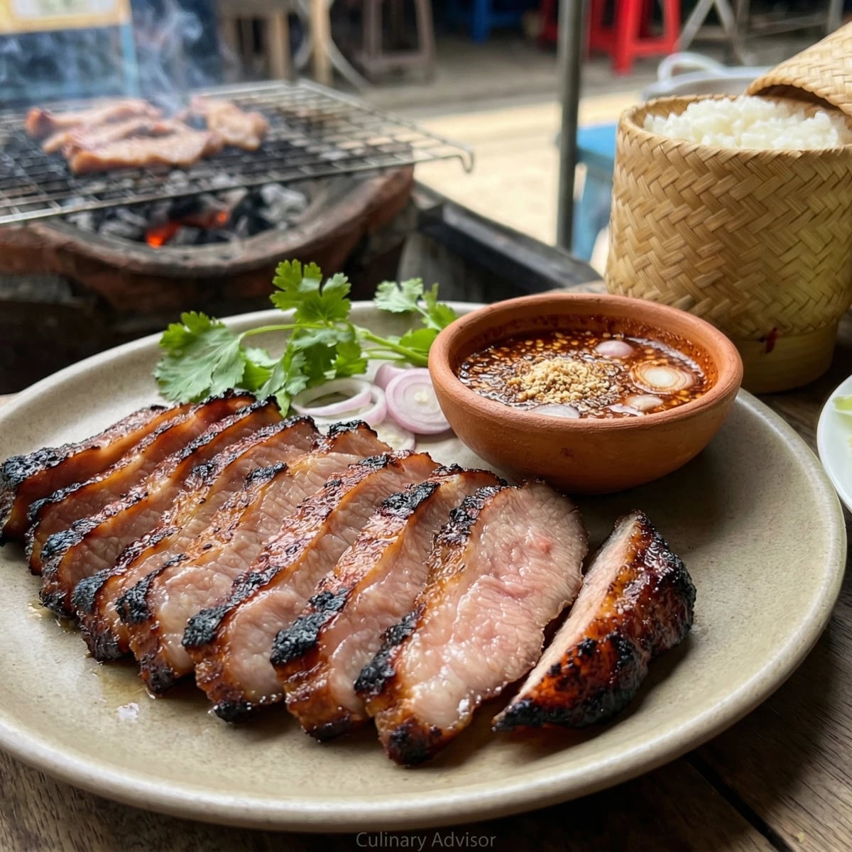 Grilled Pork Neck (Kor Moo Yang คอหมูย่าง)