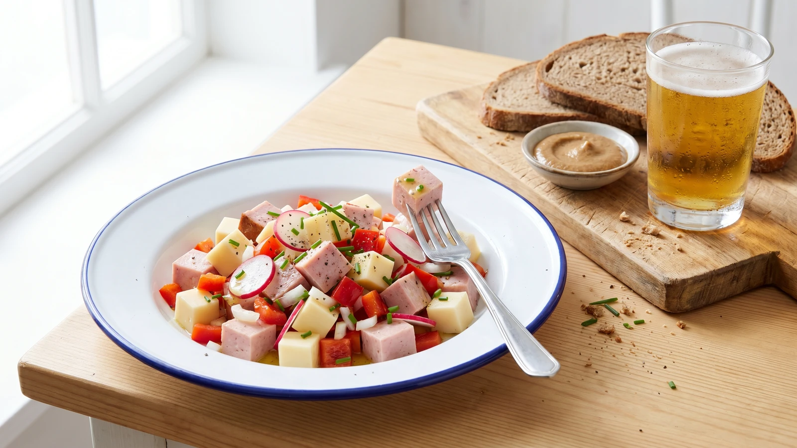 Bunter Leberkäsesalat