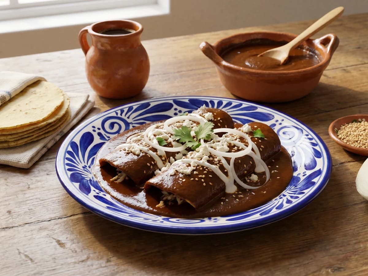 Enmoladas de Mole Poblano - Chef Lupita
