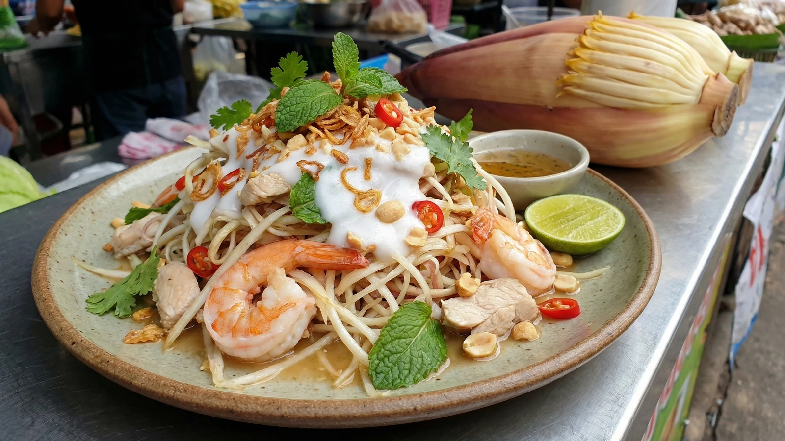 Banana Blossom Salad (Yam Hua Plee)