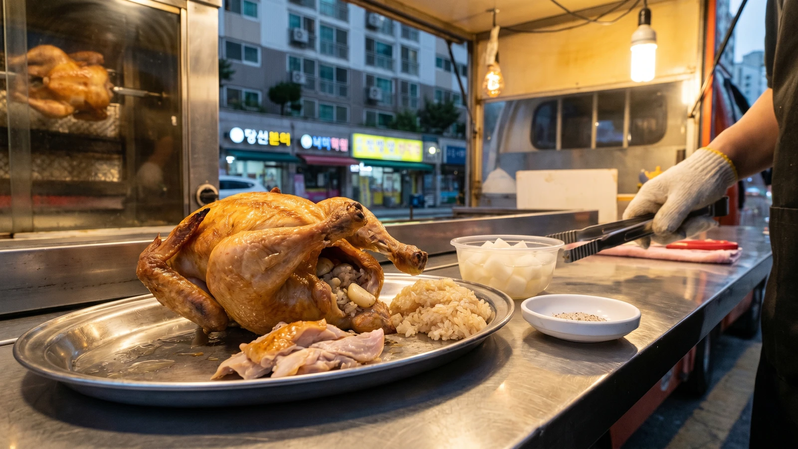 Jeongi-gui Tongdak (Korean Rotisserie Whole Chicken)
