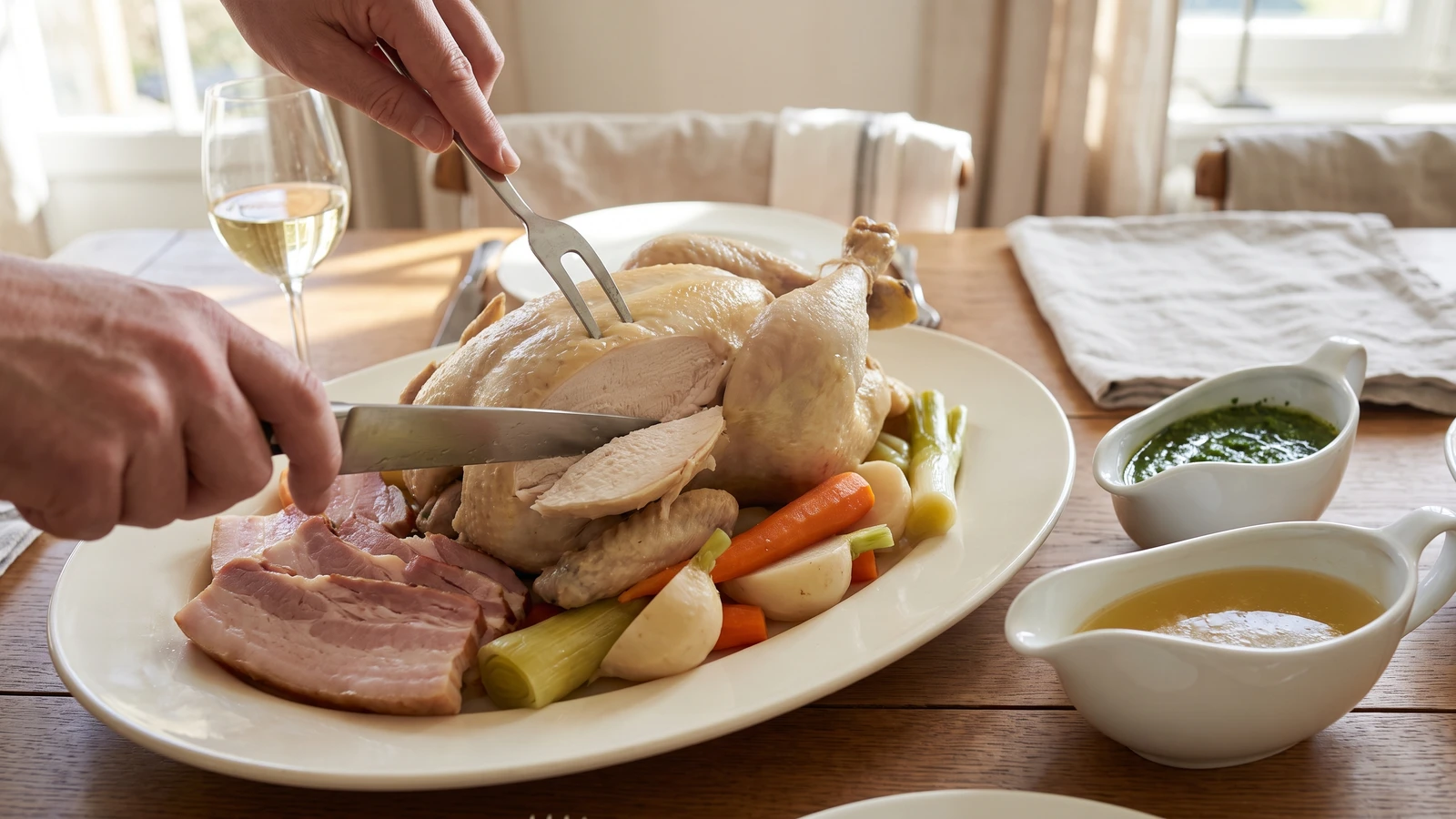 Poularde Bouillie à l’Anglaise