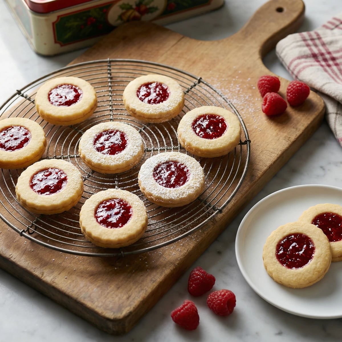 Raspberry Thumbprint Cookies