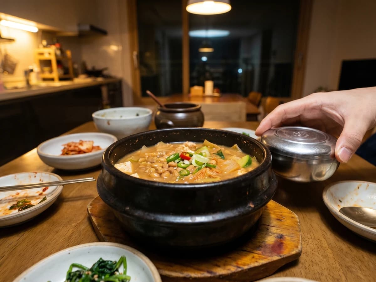 Cheonggukjang-jjigae (청국장찌개, Fast-Fermented Soybean Stew)