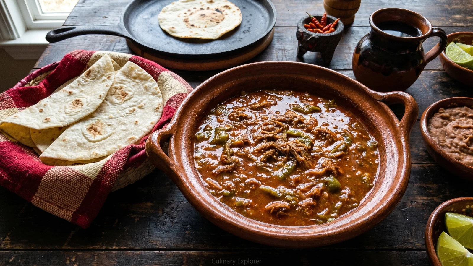 Cazuela de Machaca con Chile Verde Sonorense