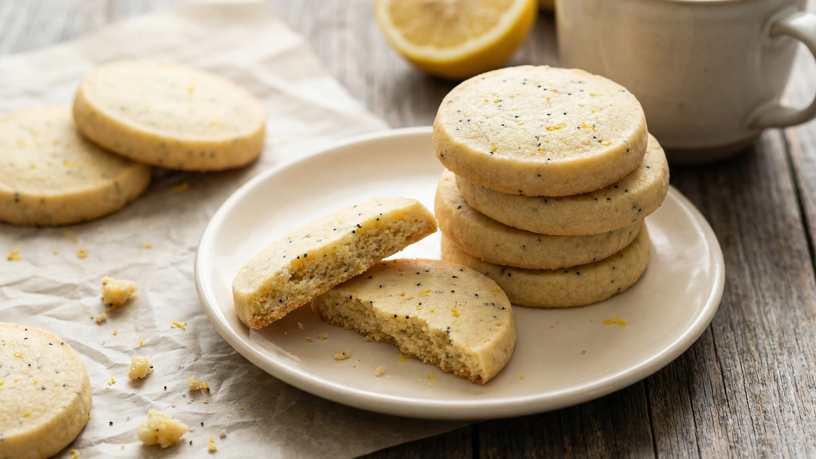Lemon Poppy Seed Shortbread