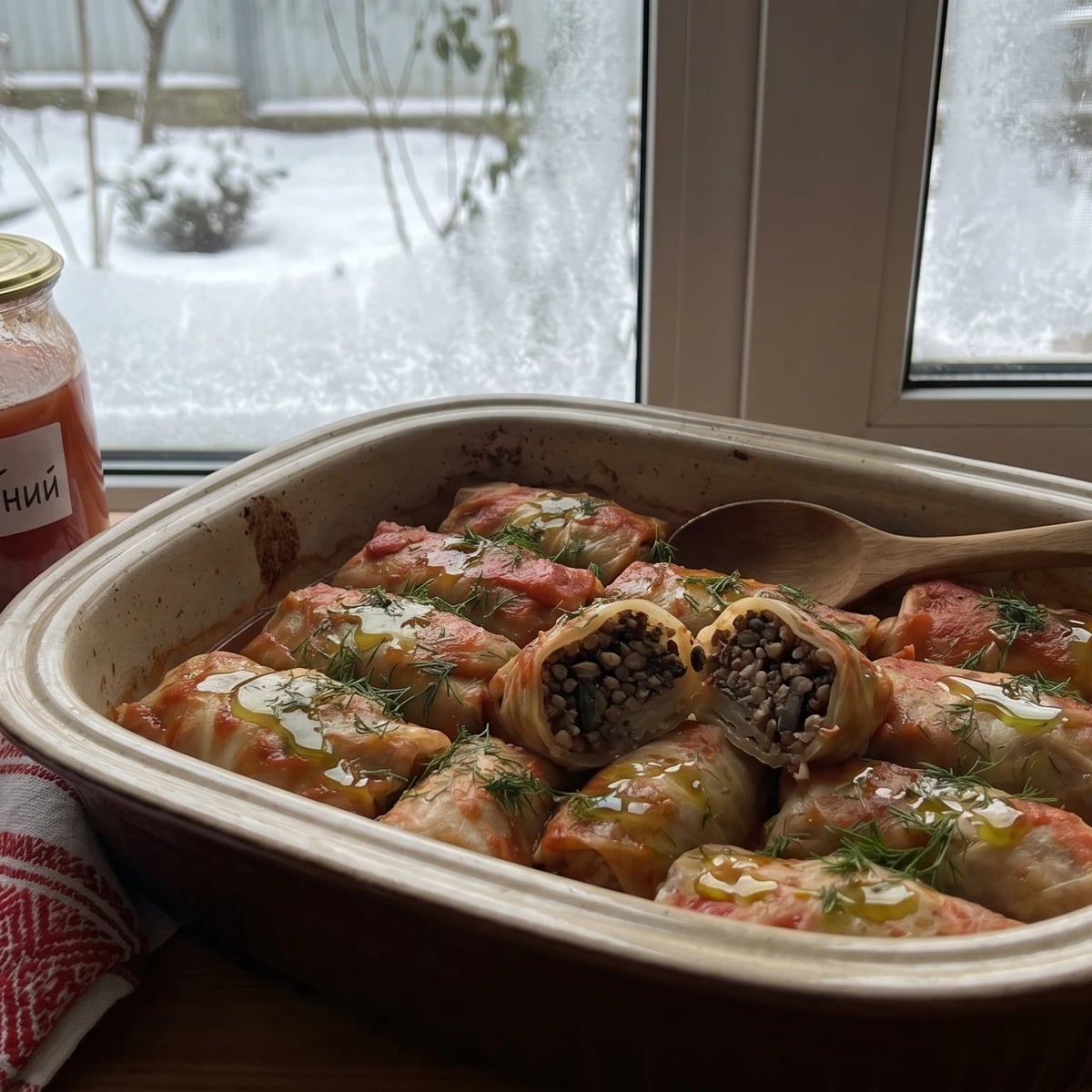 Holubtsi z Hrechkoyu (голубці з гречкою, buckwheat cabbage rolls)