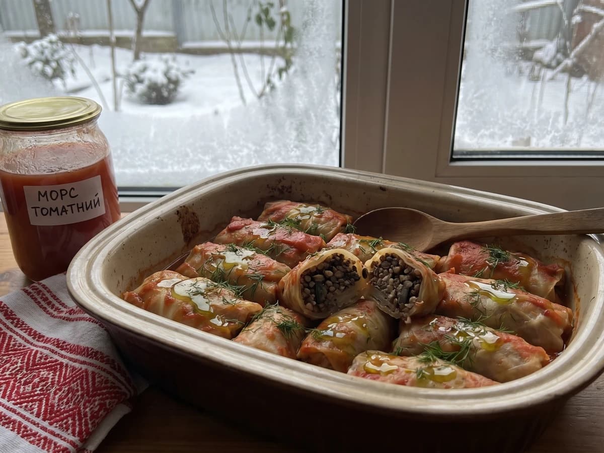 Holubtsi z Hrechkoyu (голубці з гречкою, buckwheat cabbage rolls)