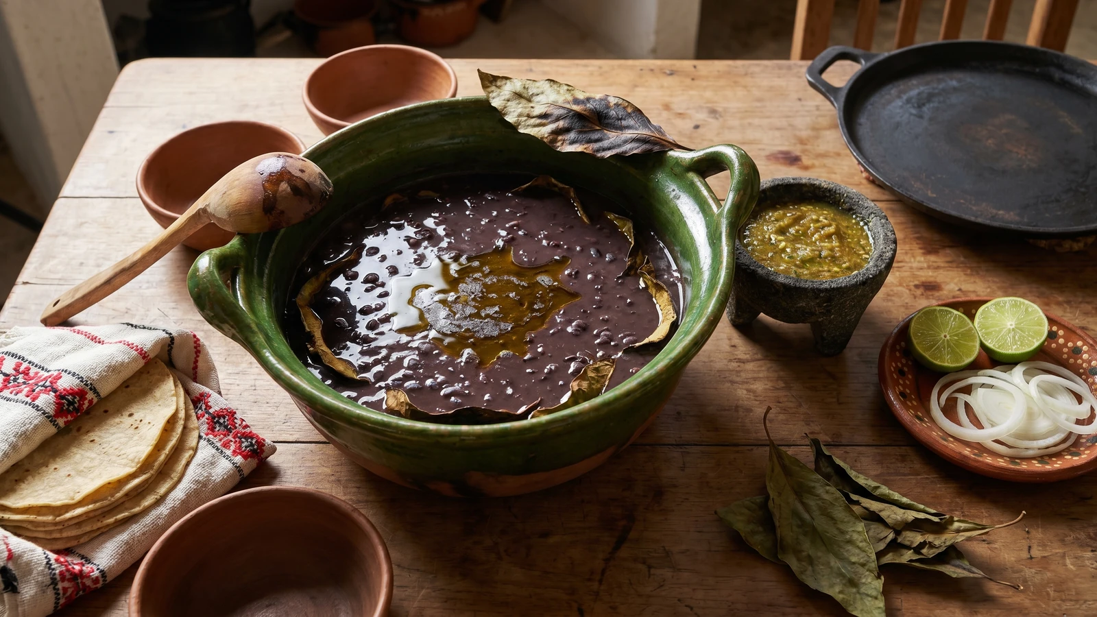 Frijoles de la Olla con Hoja de Aguacate