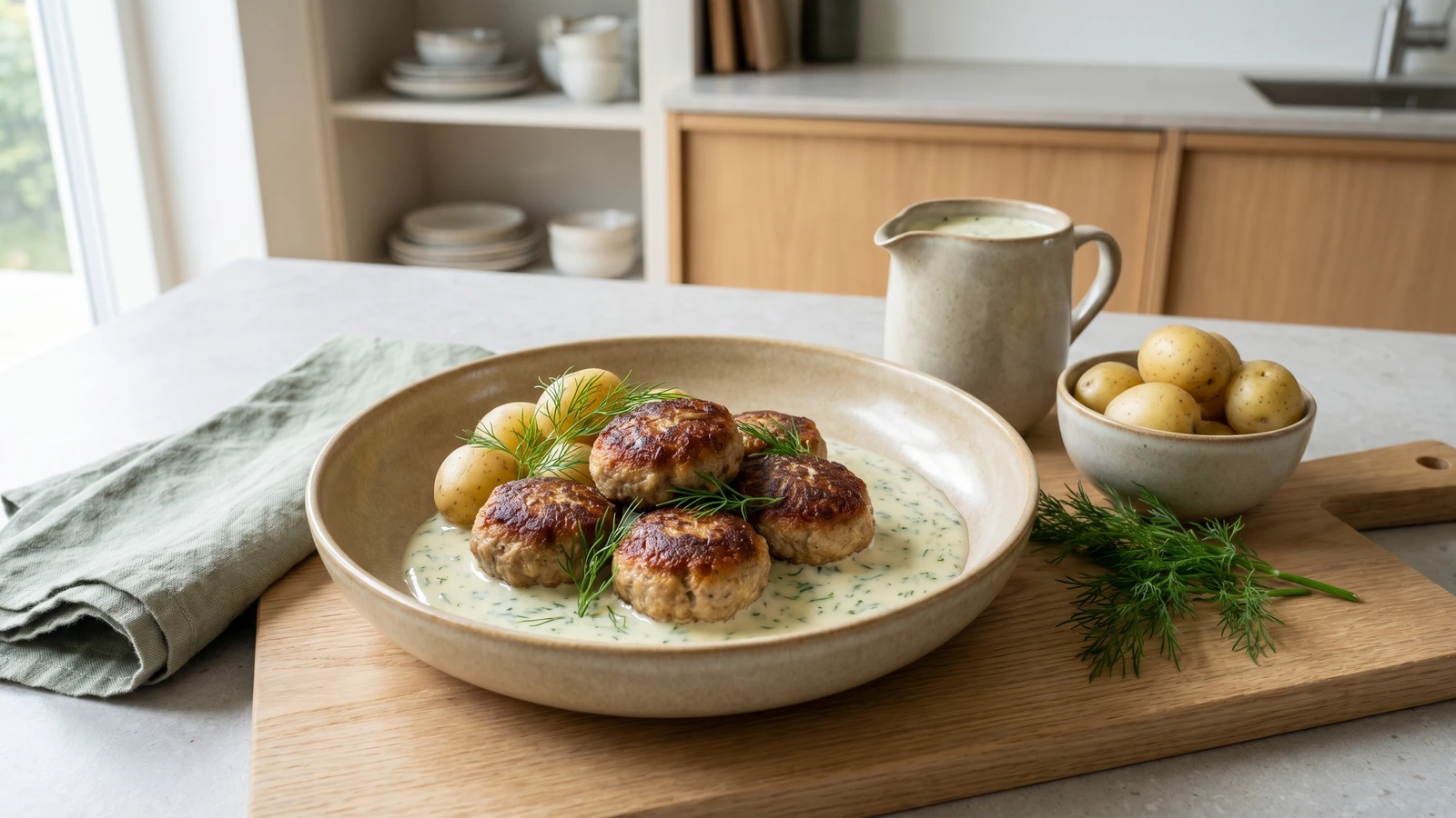 Lammefrikadeller med Dildsovs