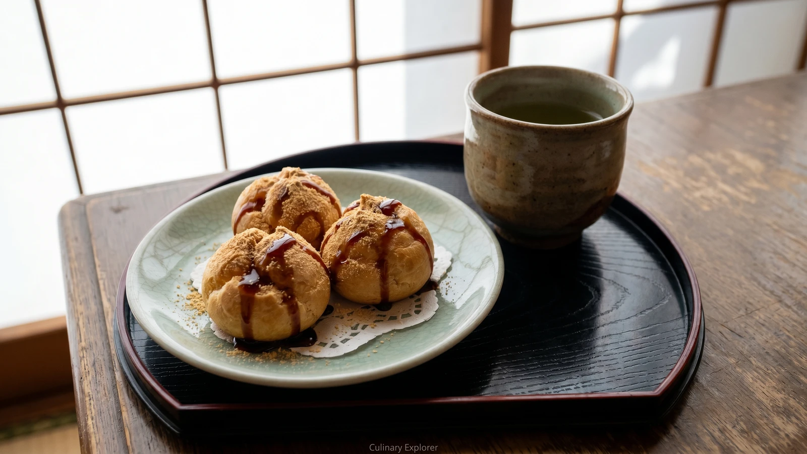 Profiteroles with Kuromitsu and Kinako (プロフィットロール 黒蜜きなこ)