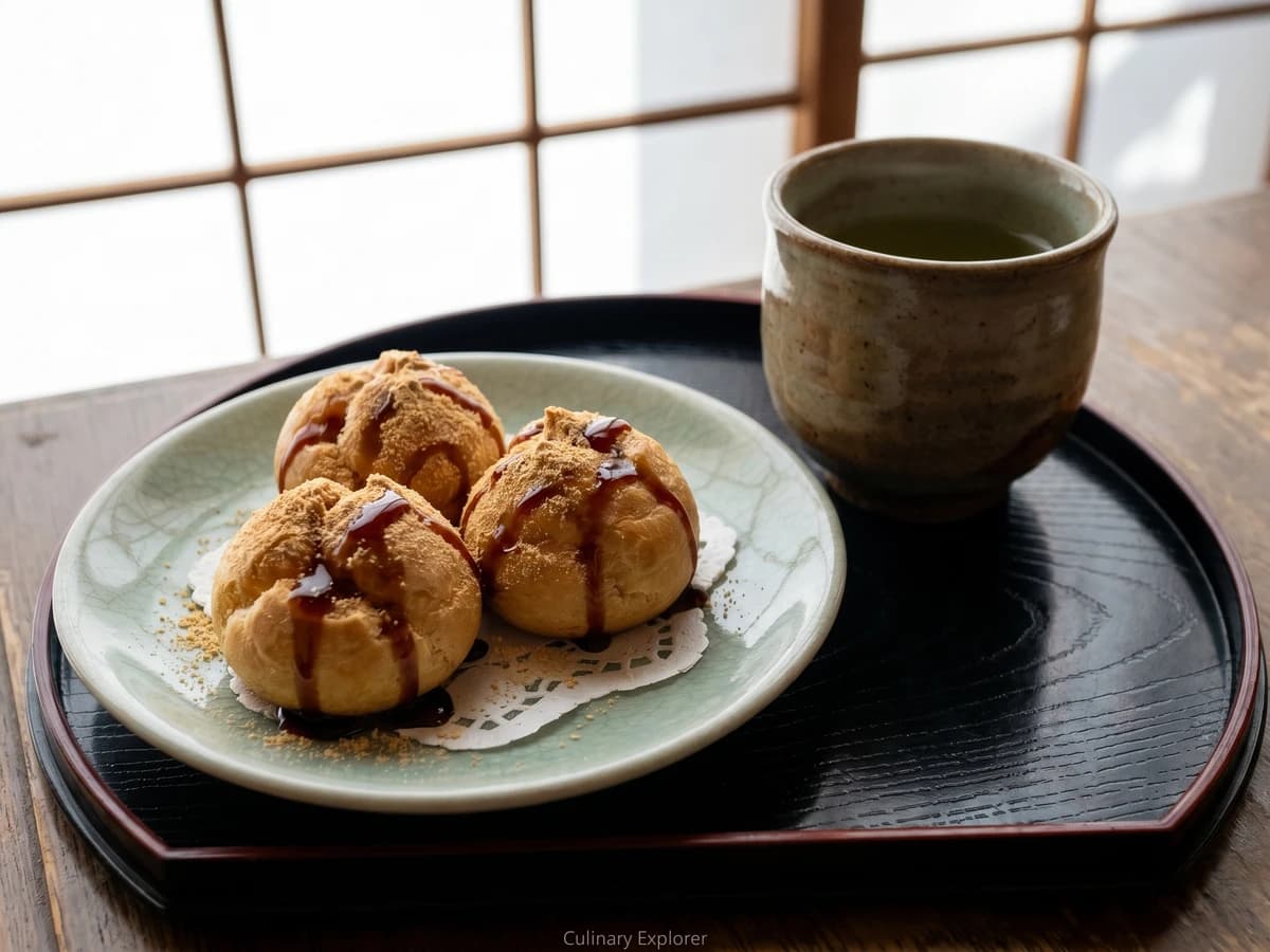 Profiteroles with Kuromitsu and Kinako (プロフィットロール 黒蜜きなこ) - Chef Takumi