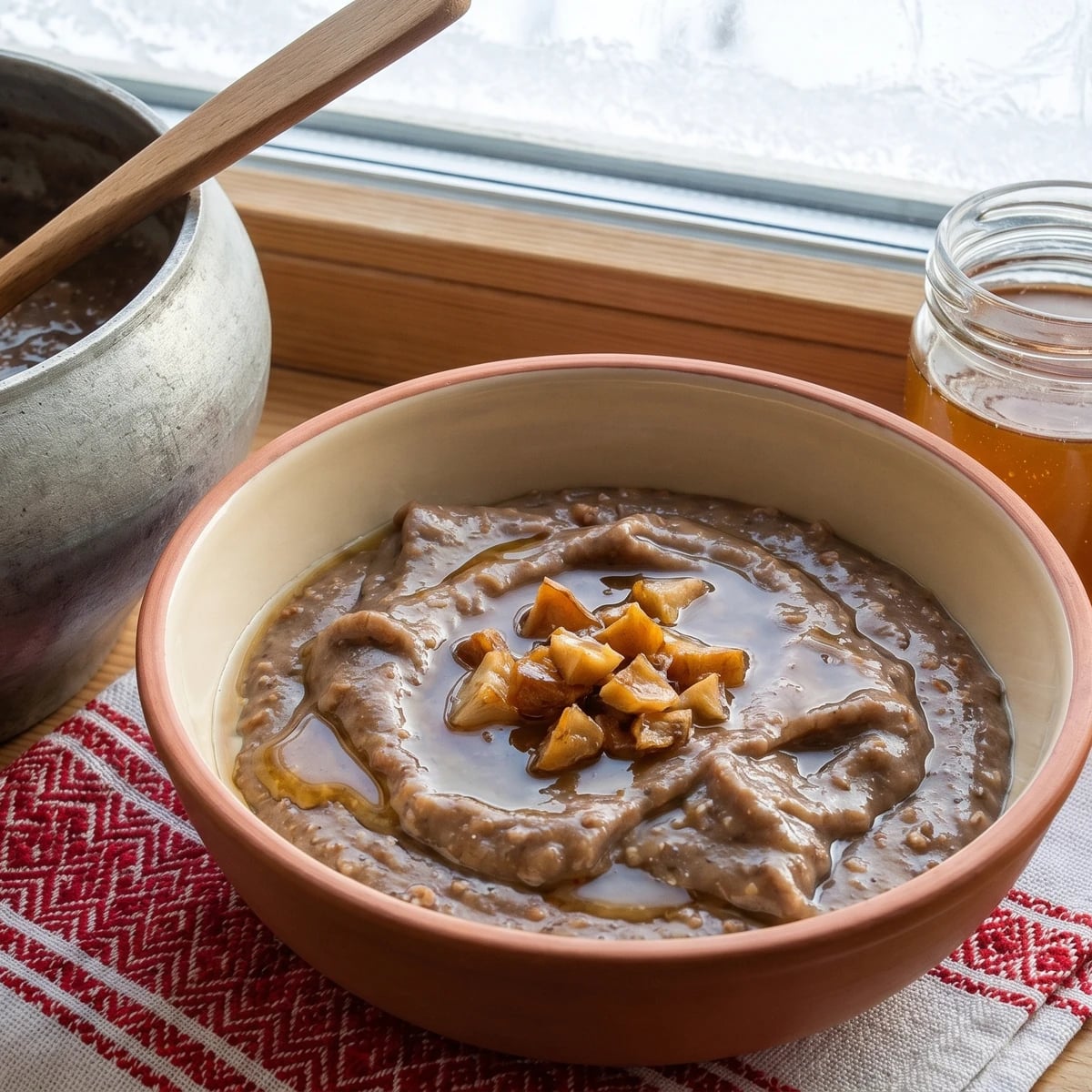 Kvasha (кваша, soured fermented grain pudding)