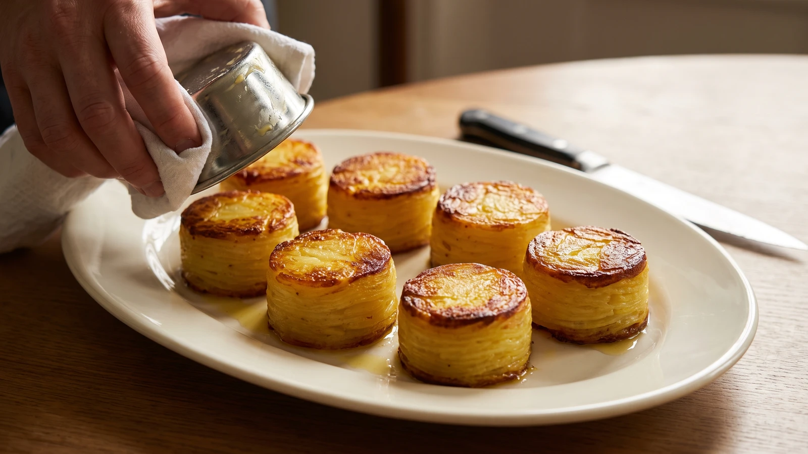 Pommes Anna for Garnishing