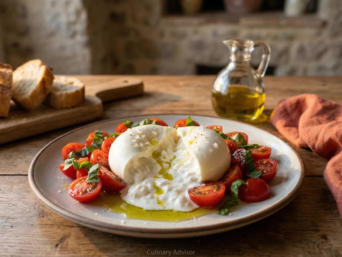 Burrata con Pomodorini e Basilico