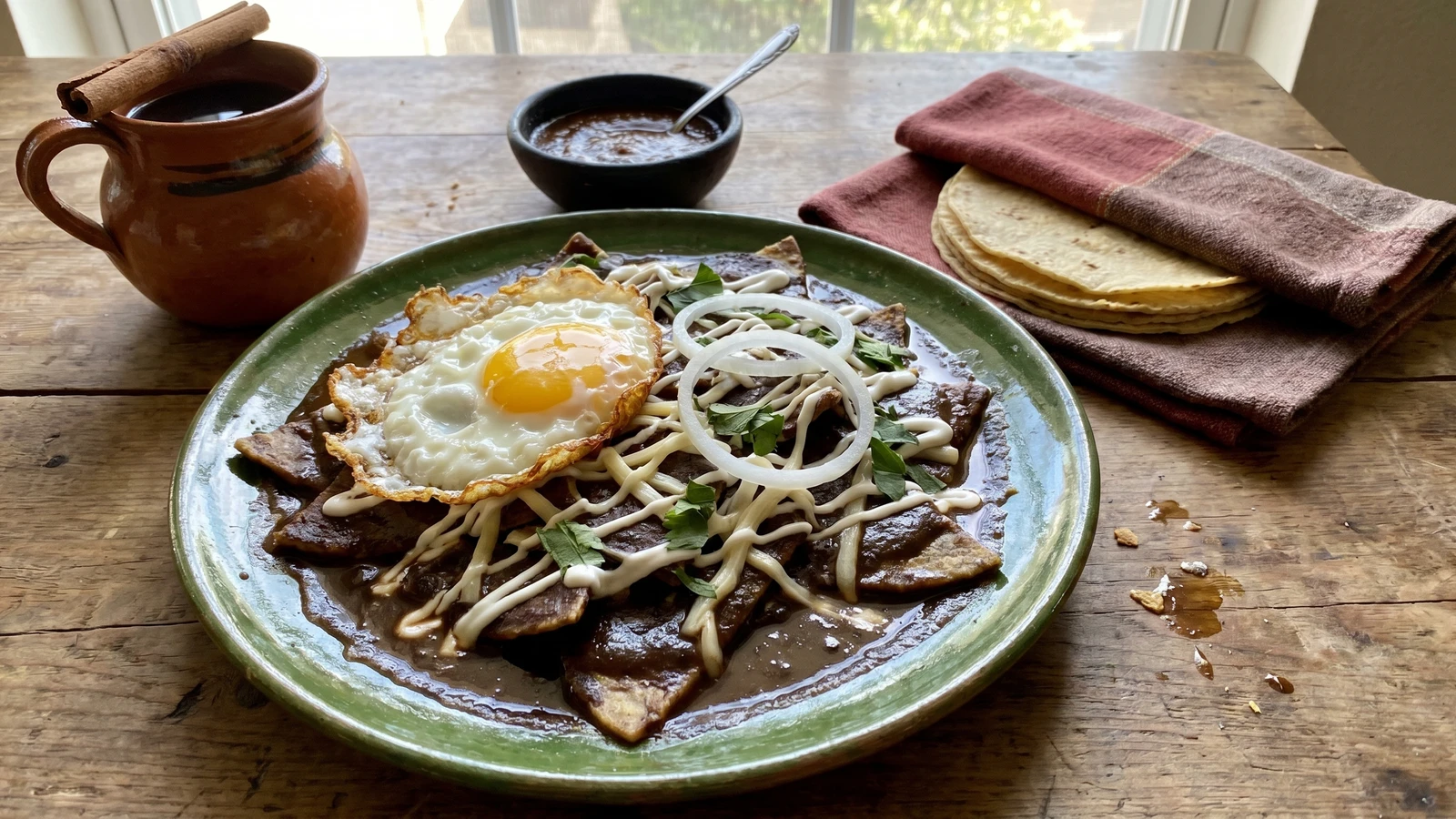 Chilaquiles de Frijol Negro Oaxaqueños
