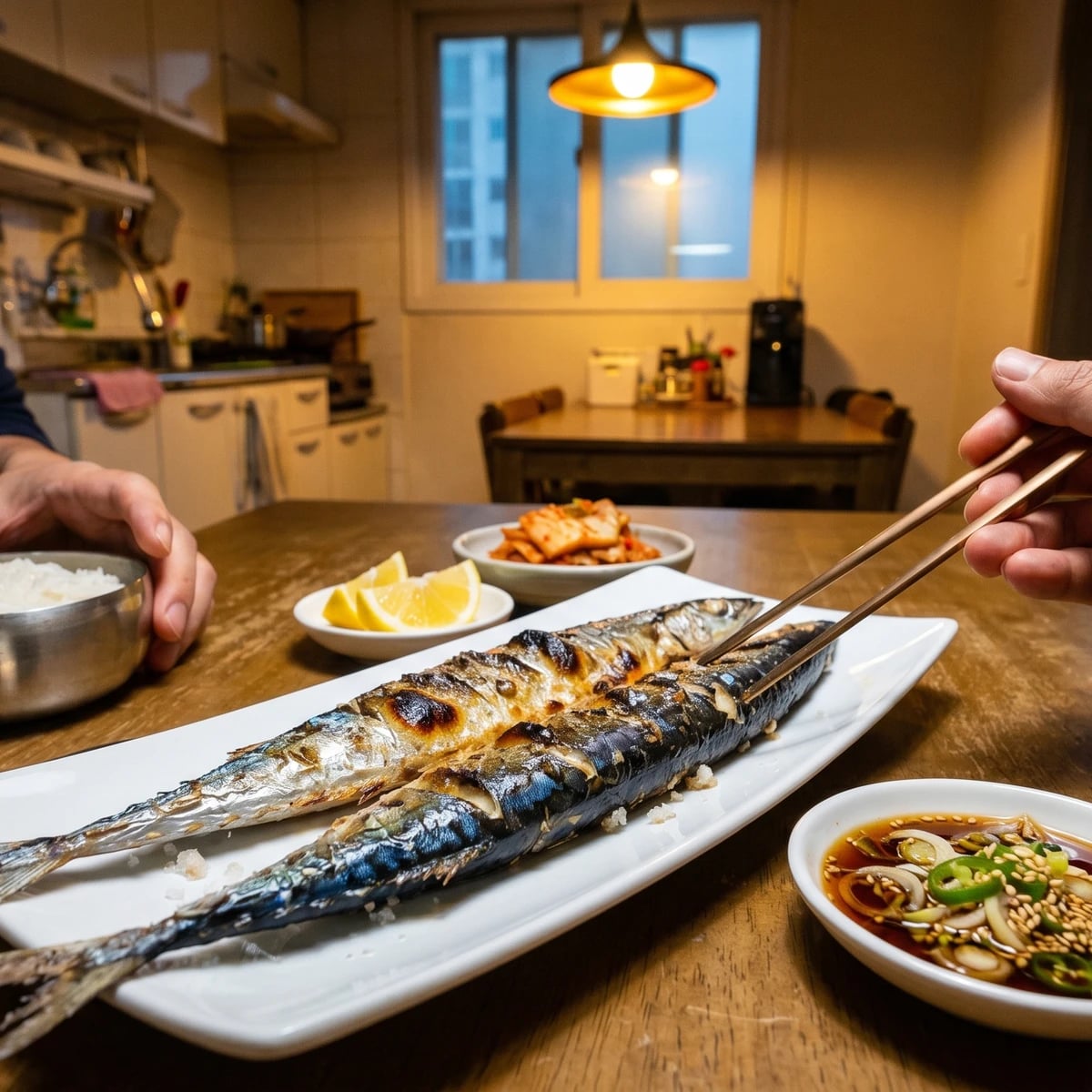 Kkongchi-gui (꽁치구이, Grilled Pacific Saury)