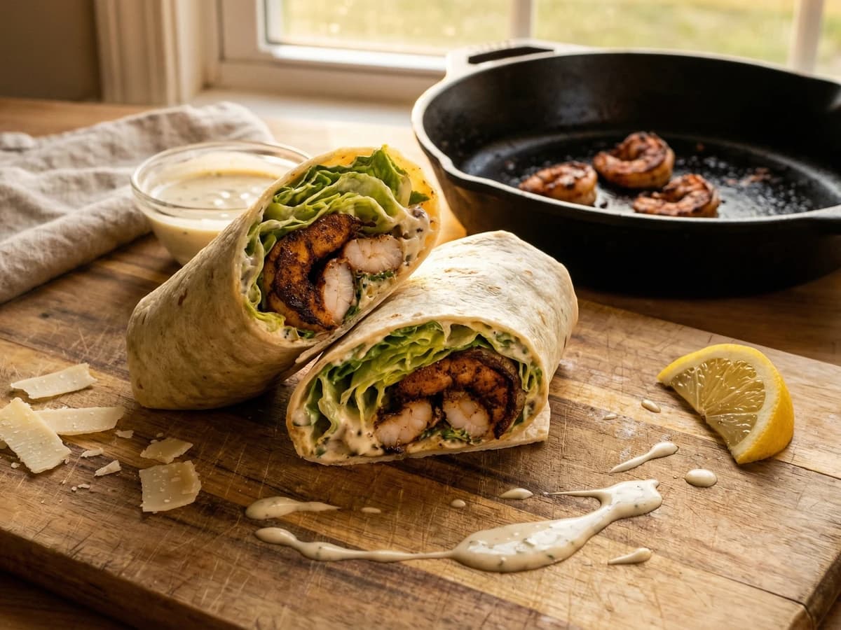 Blackened Shrimp Caesar Wrap