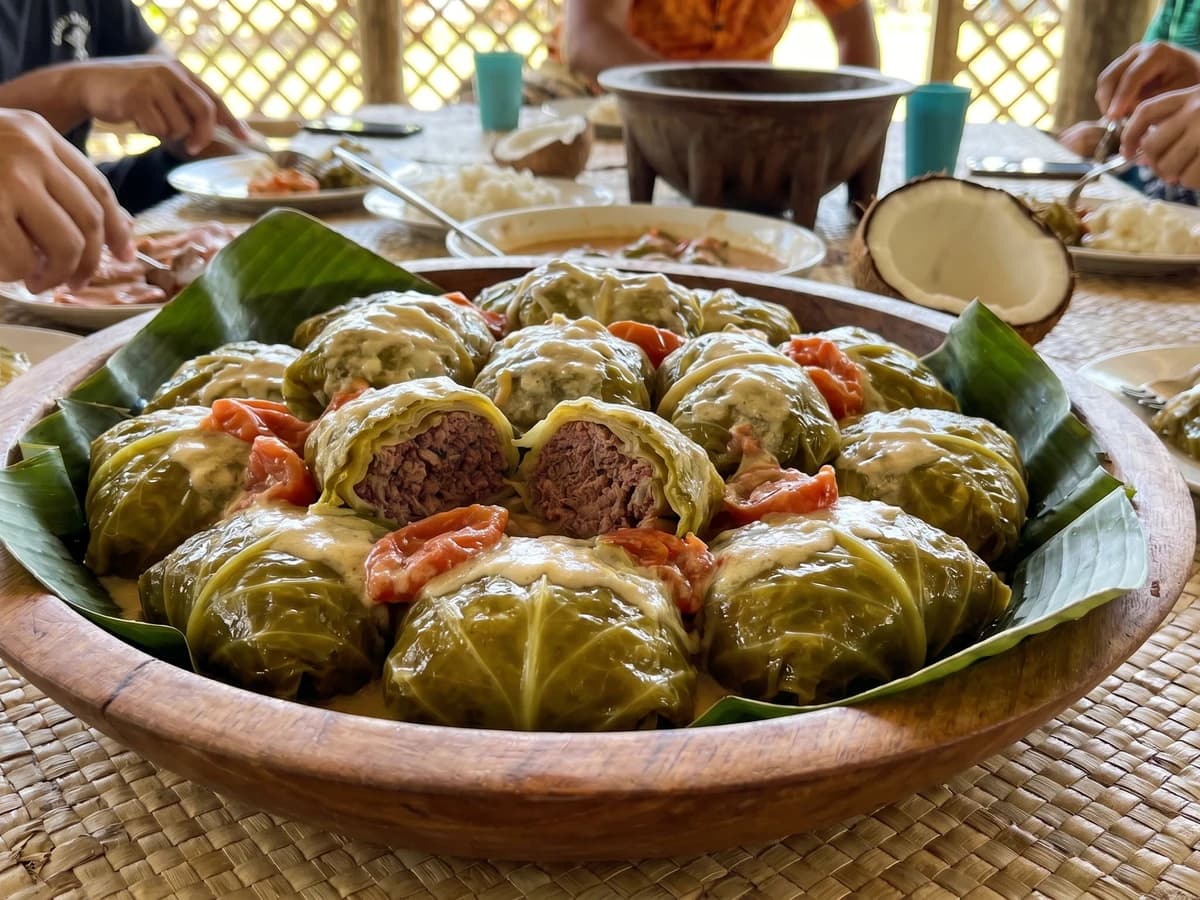 Kapisi Pulu (Tongan Corned Beef and Cabbage in Coconut Cream) - Chef Makoa