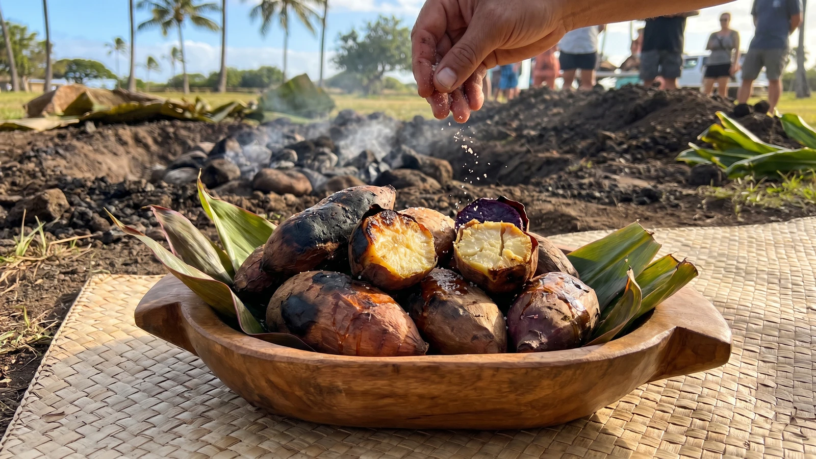 Baked ʻUala (Hawaiian Sweet Potato in the Embers)