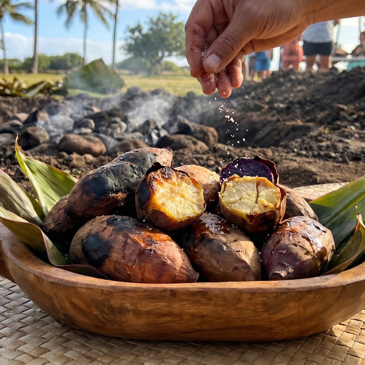 Baked ʻUala (Hawaiian Sweet Potato in the Embers)