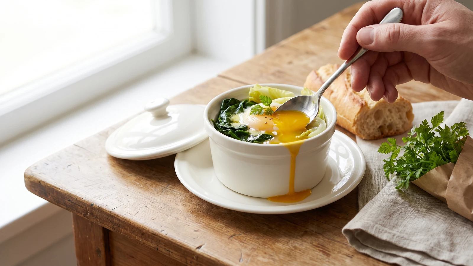Eggs en Cocotte à la Maraichère