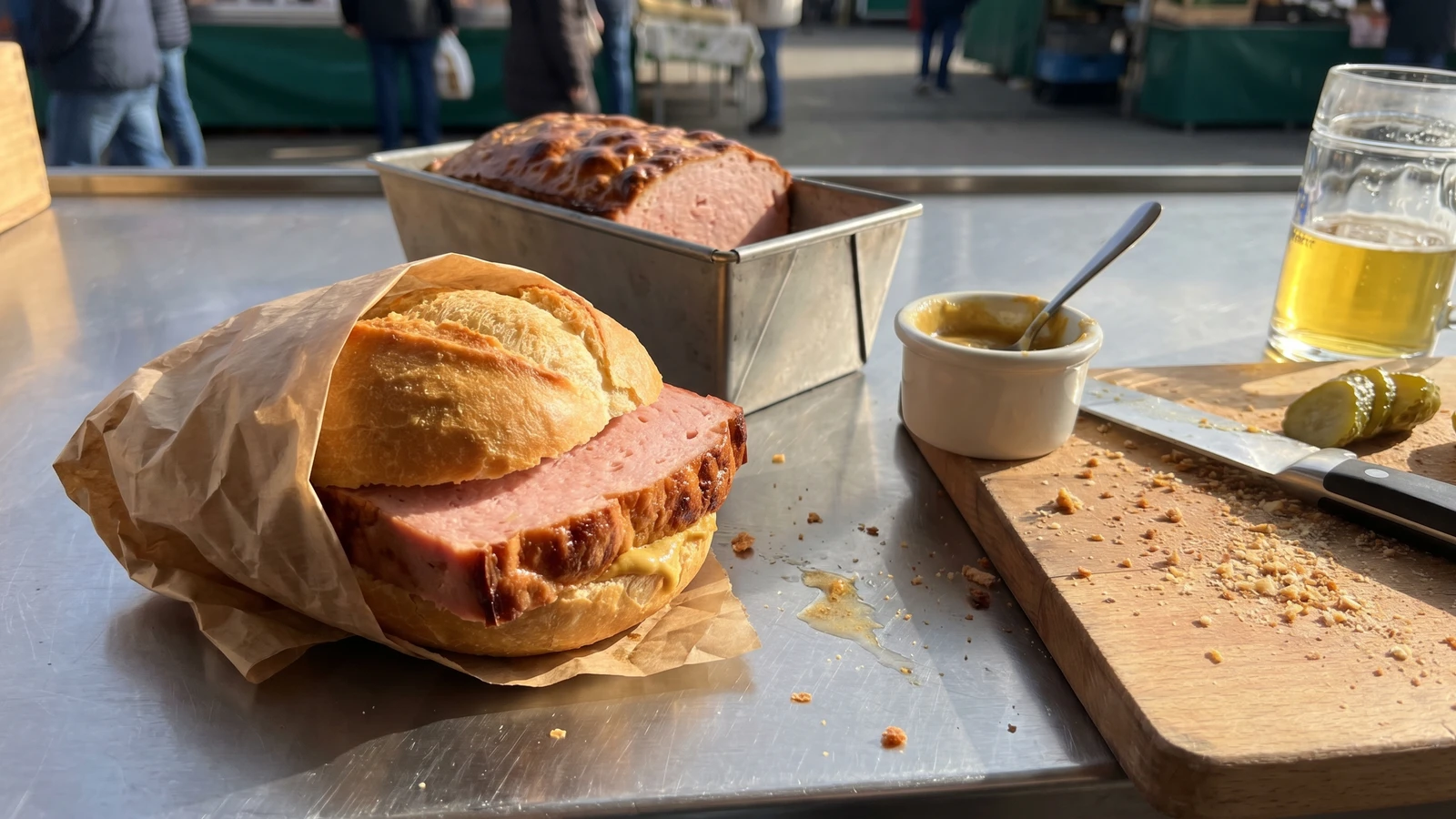 Leberkäse (Leberkässemmel)
