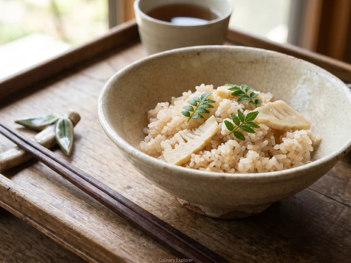 Spring Bamboo Shoot Rice (筍ご飯, Takenoko Gohan) - Chef Takumi