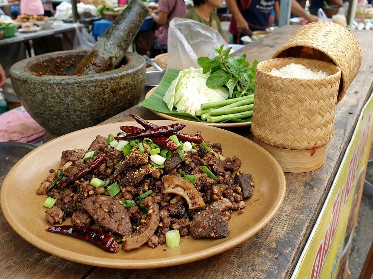 Northern Dry-Fried Larb (Laab Khua, ลาบคั่ว) - Chef Fai