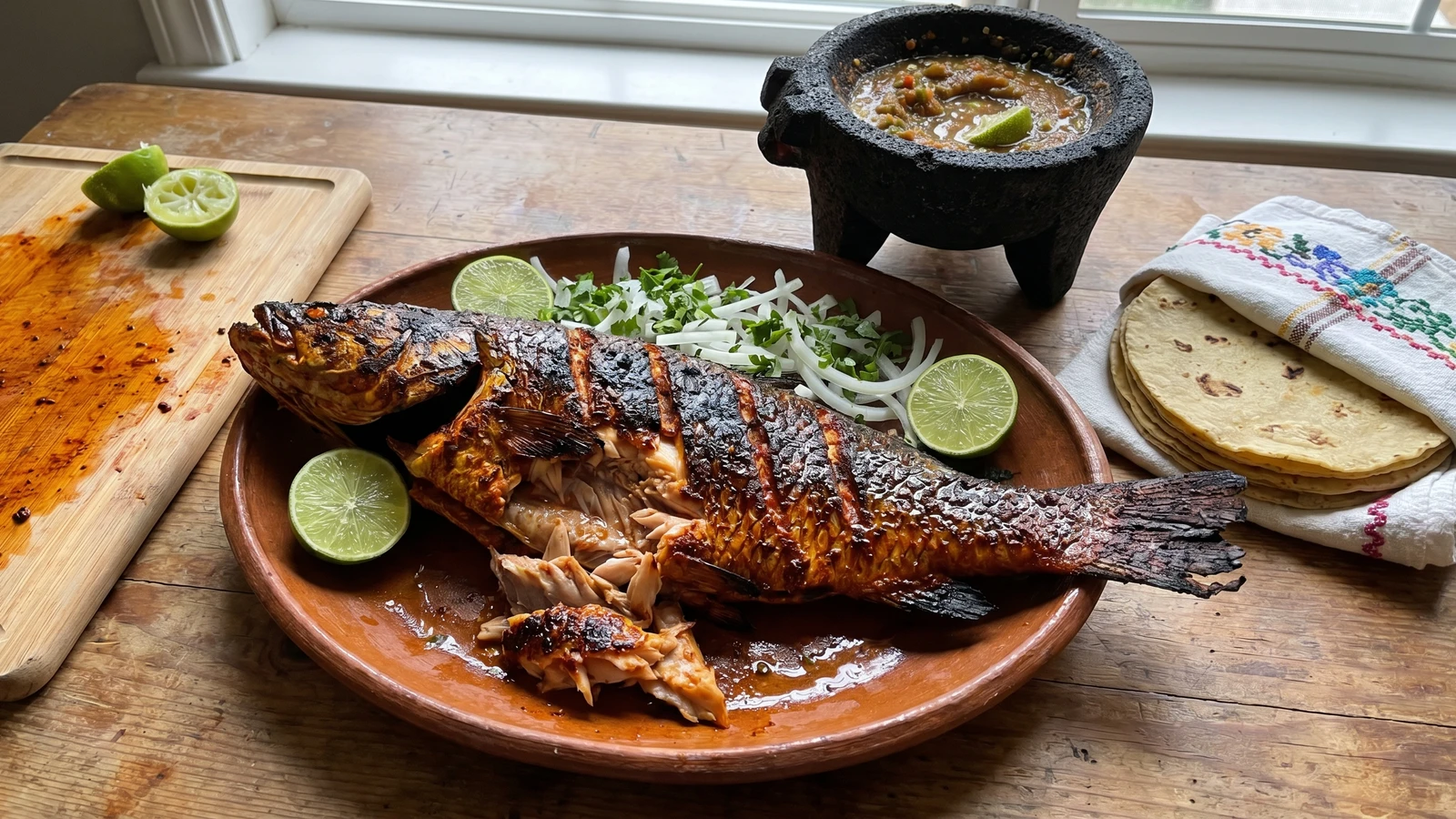 Pejelagarto Asado al Carbón Tabasqueño