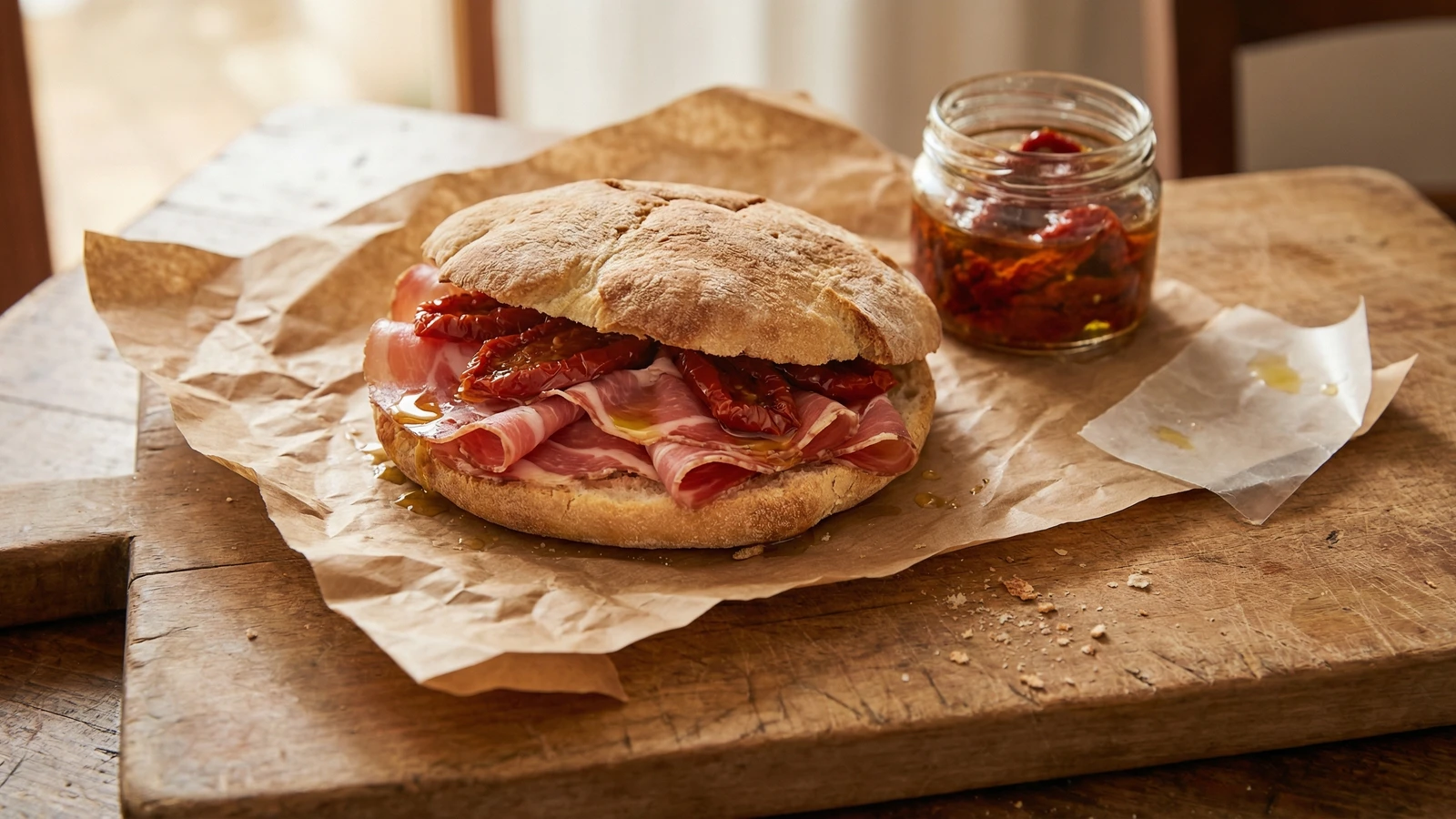 Puccia Salentina with Capocollo