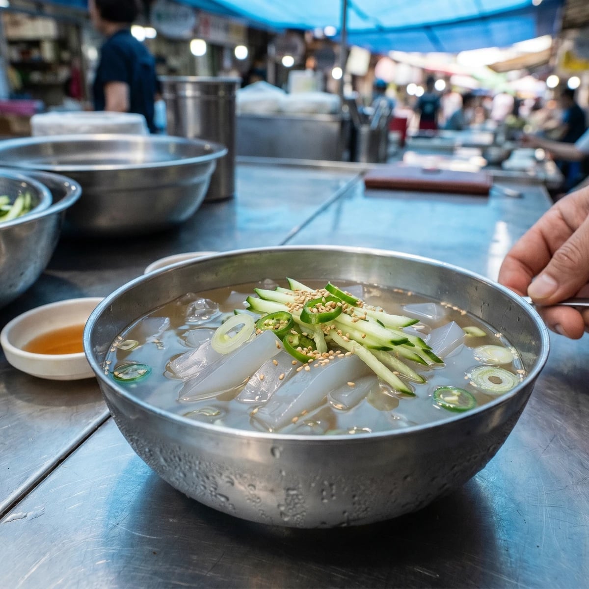 Umu-naengguk (우무냉국, Cold Agar Jelly Soup)
