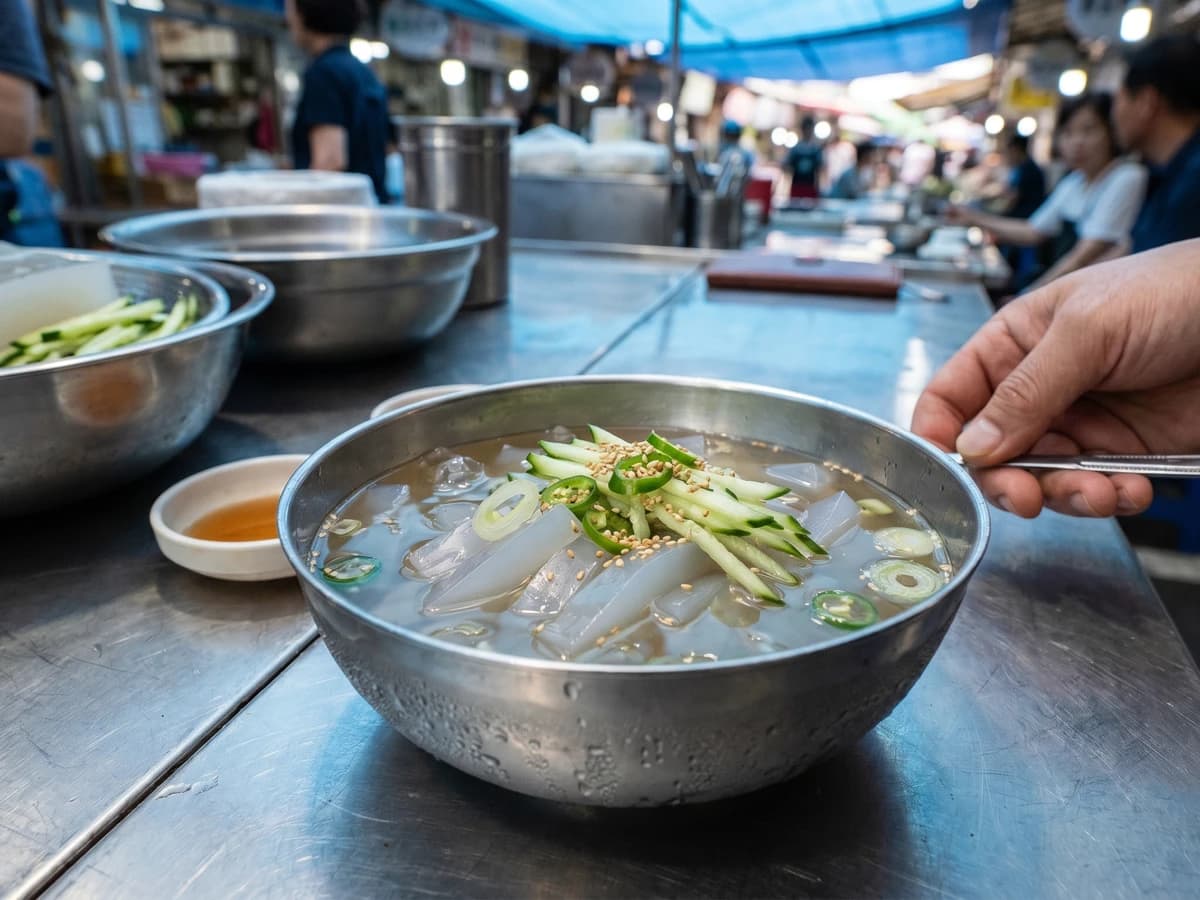 Umu-naengguk (우무냉국, Cold Agar Jelly Soup) - Chef Jeong-sun